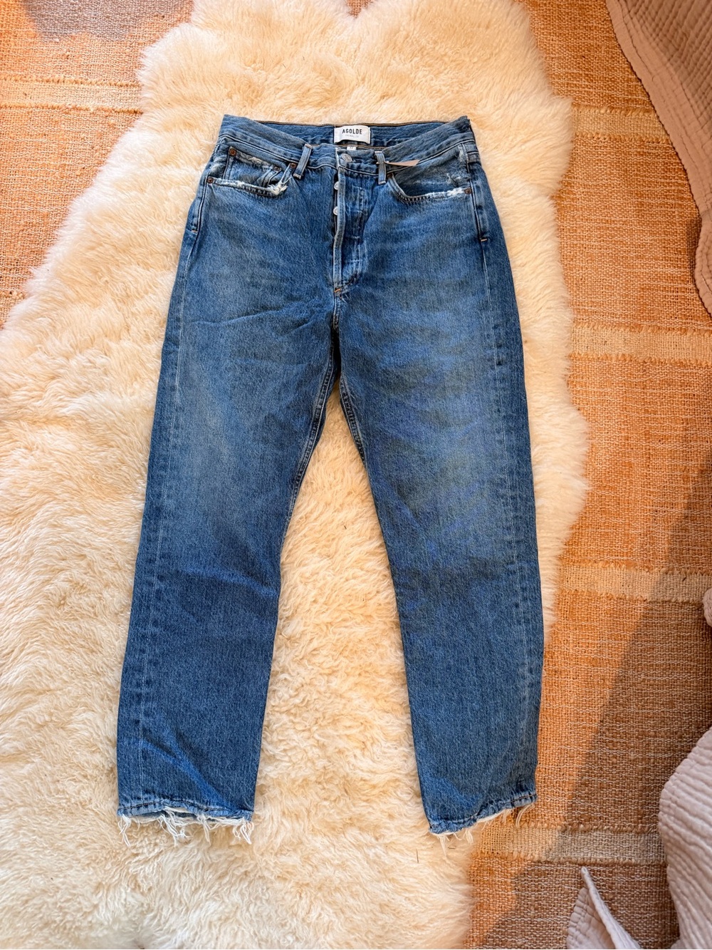 AGOLDE High-Rise Relaxed Blue Jeans - Riley